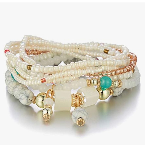 None Jewelry - Bohemian Stackable Beaded Bracelets